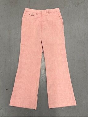 Vintage 70s Salmon Pink Wide-Leg High-Rise Pants